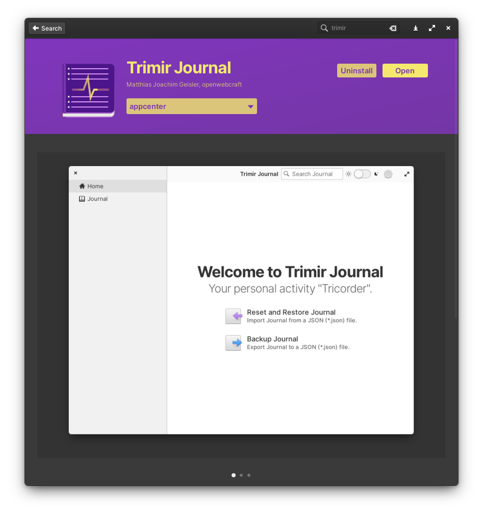 Screenshot Trimir Journal in App Center for elementary OS 6 Odin